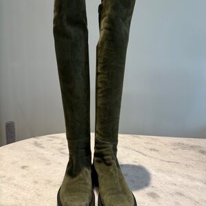 🍃 Stuart Weitzman 50/50 Soho Over-the-Knee Boots – Hunter Green Suede (FW21) 🍃